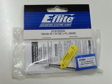 E-flite Lipo 120mAh 2S 7,4V 20C ,26AWG #EFLB1202S20