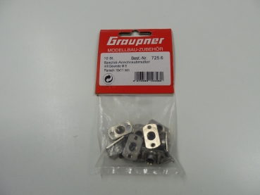 Graupner special screw-in nut with thread M6, 19x11mm 10 pieces #725.6