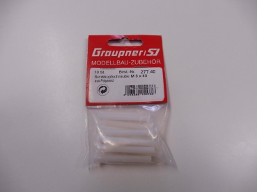 Graupner plastic screws, countersunk head M5x40 pack of 10, # 277.40