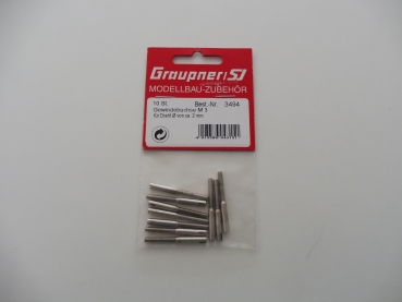 Graupner solder sleeve / threaded bush M3/2mm ,10 pieces # 3494