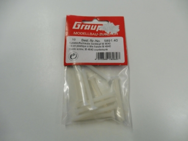 Graupner plastic screw countersunk head M4x40, pack of 10 # 5891.40