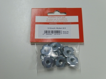 REM drive in nuts M6, 10 pieces #010741