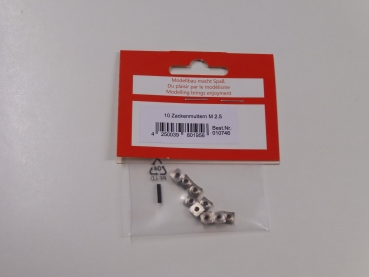 REM serrated nuts M2.5, 10 pieces # 010746