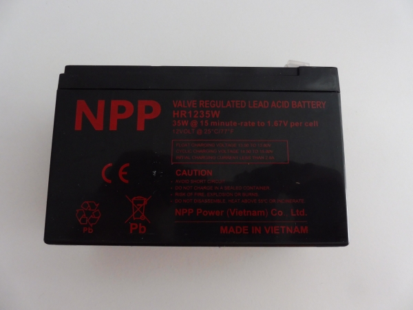 NPP 12V Power lead acid battery | 9A | HR-1234W #HR1234W - T2